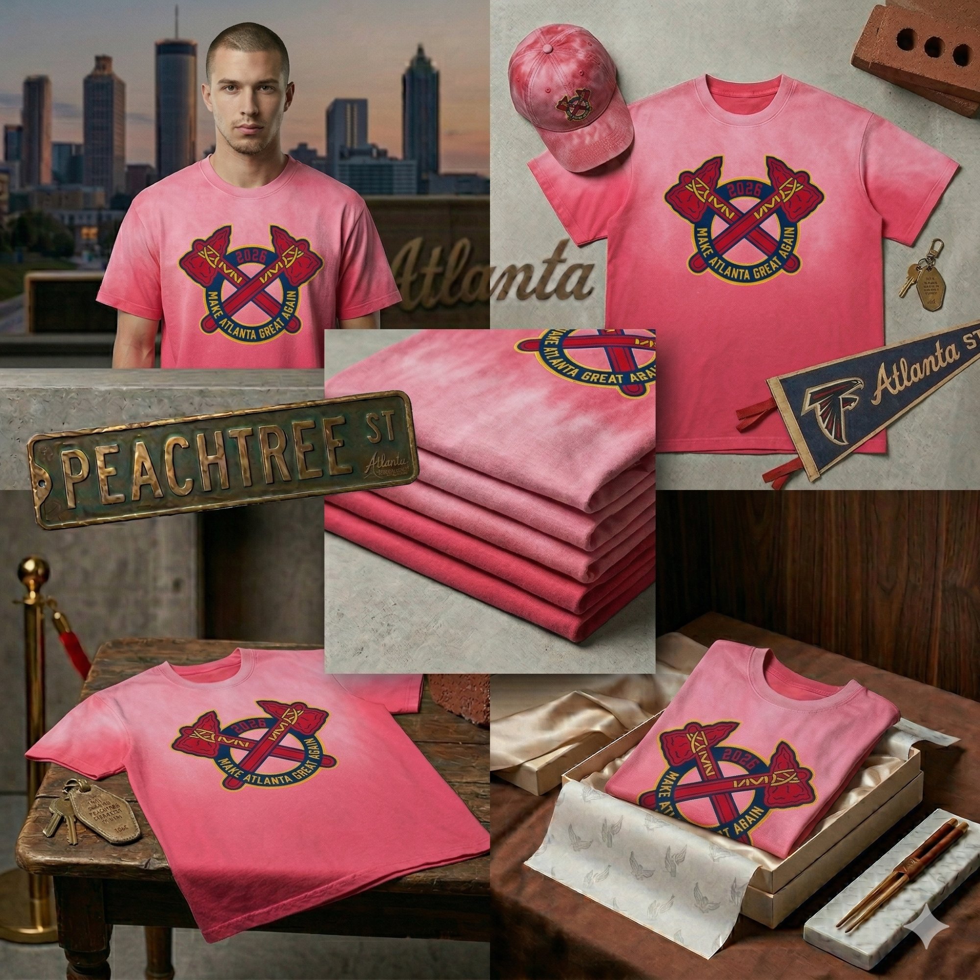 Crossed Axes Tee — Pink